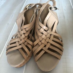 Strappy summer wedges